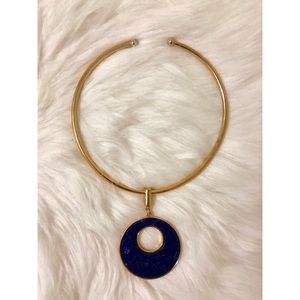 Gold and Royal Blue Statement Necklace